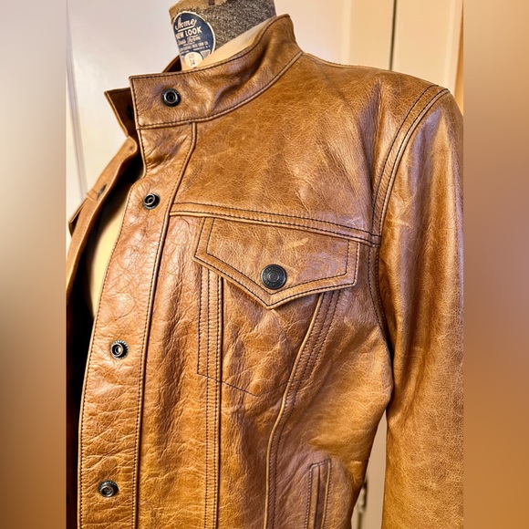 Gorgeous Brown Genuine Leather Gap Jacket - Picture 4 of 10